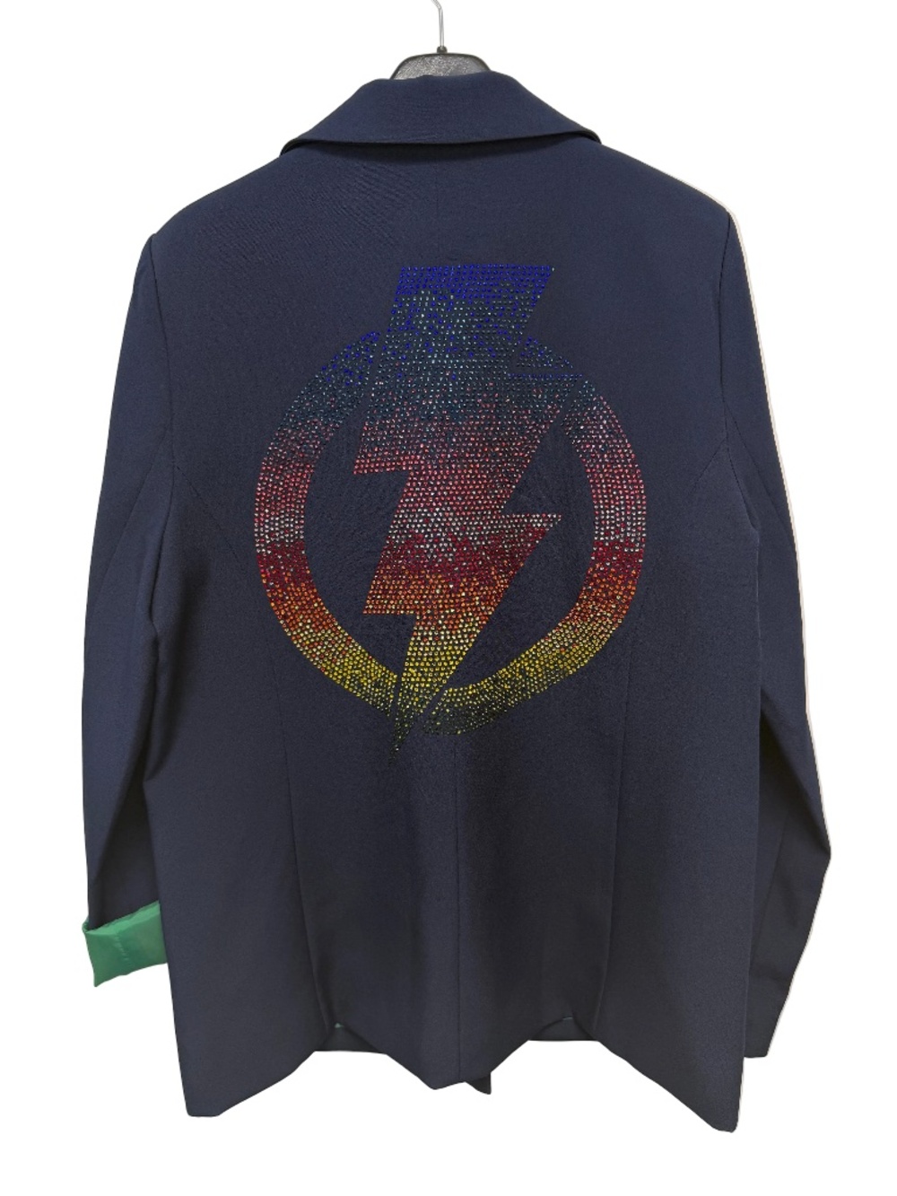 Rainbow Bolt Navy Blazer w/ Green Lining